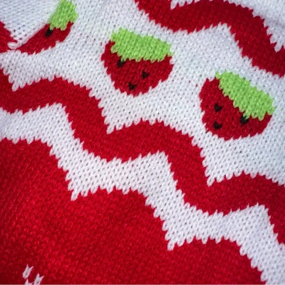 💌[ Dolls Kill ] Strawberry Shortcake Berry Charms Intarsia Cardigan Sweater - Picture 5 of 12